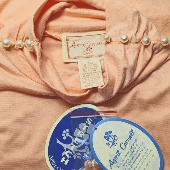 NWT April Cornell LOT: Brown Leather Suede Pants (XL/14) & Pink Top (L) - Picture 2 of 6